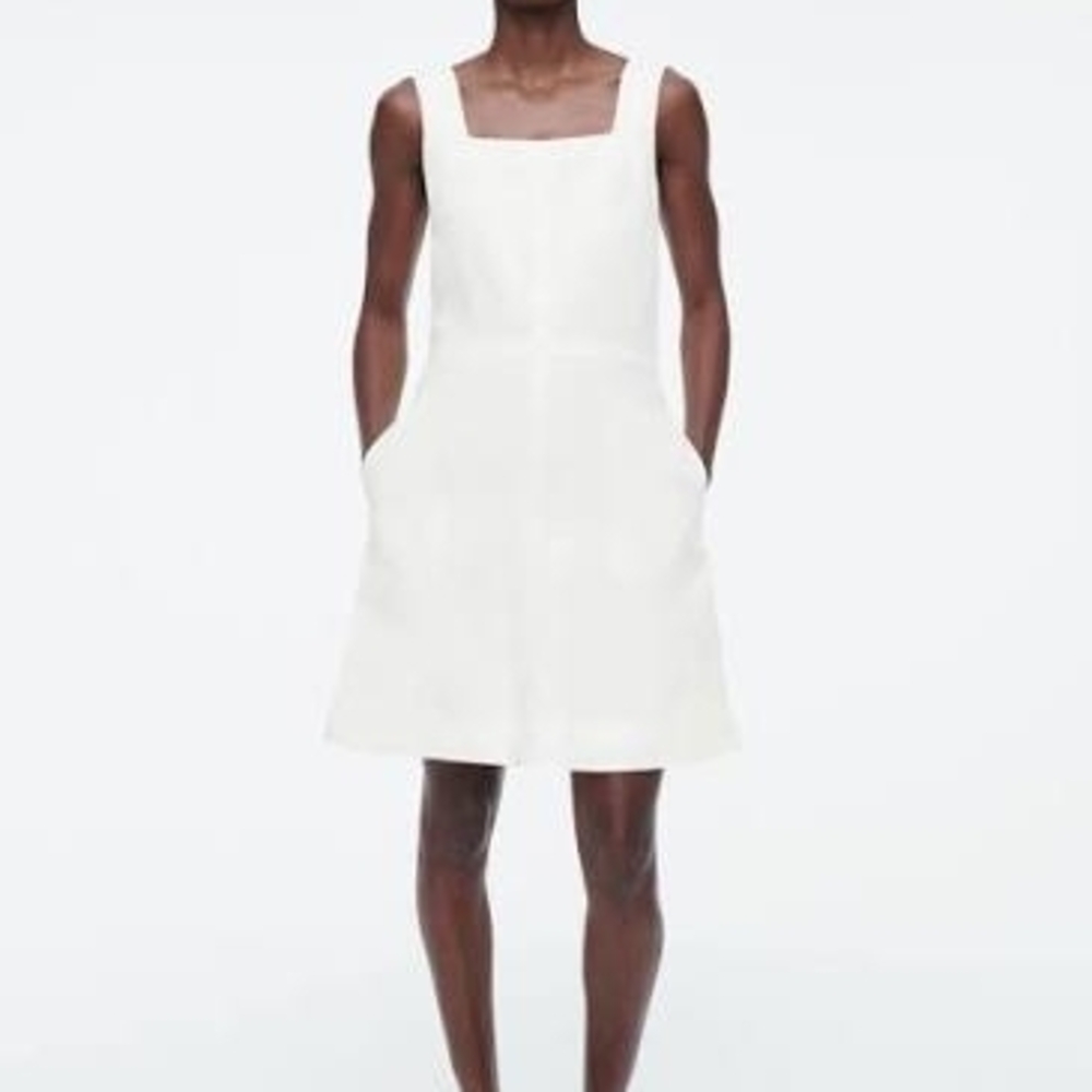 COS White Square Neck Mini Dress